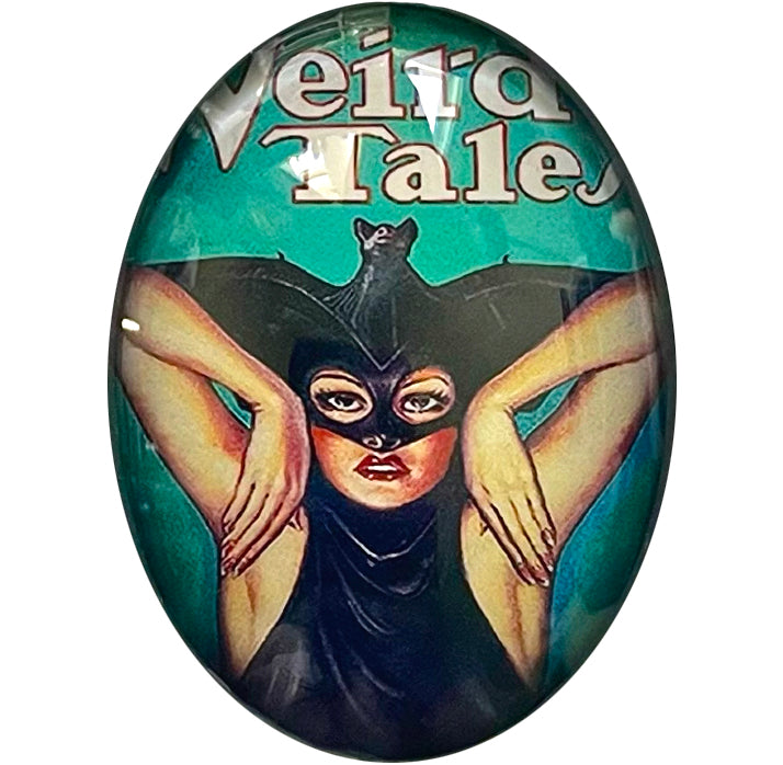 Retro Pulp Bat Woman Illustration Cameo Cabochon