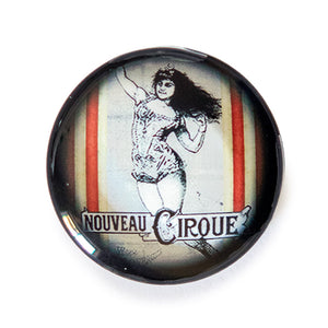 Art Nouveau Circus Lady Glass Cameo Cabochon Performer Sideshow