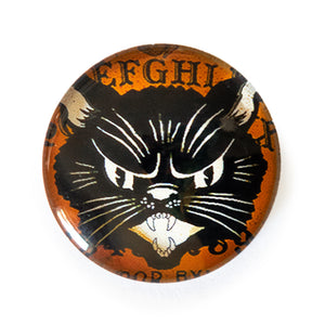 Ouija Board Cat Round Glass Cameo Cabochon Vintage