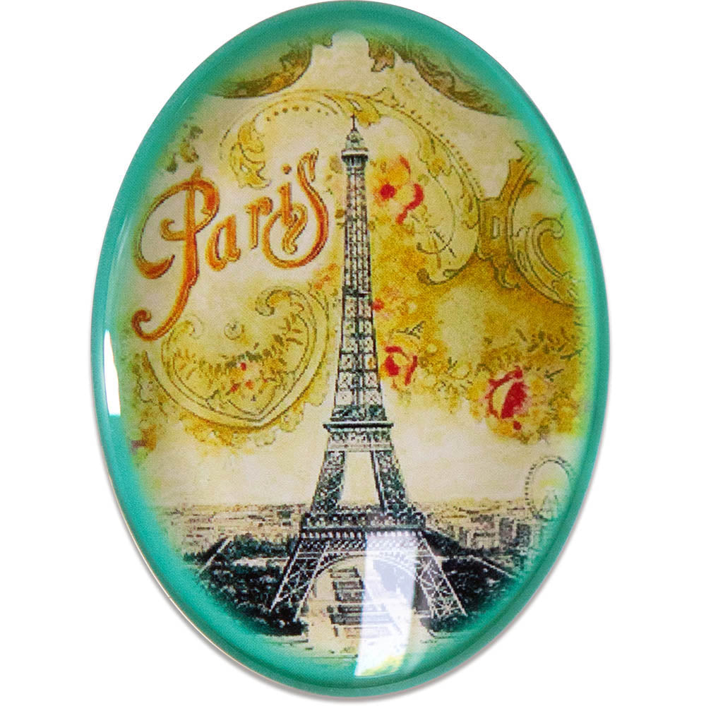 Paris Eiffel Tower Glass Cameo Cabochon