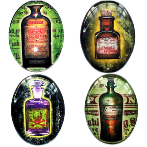 Poison Bottle Label Designs Cameo Cabochons