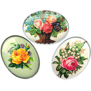 Victorian Flowers and Roses Designs Cameo Cabochon